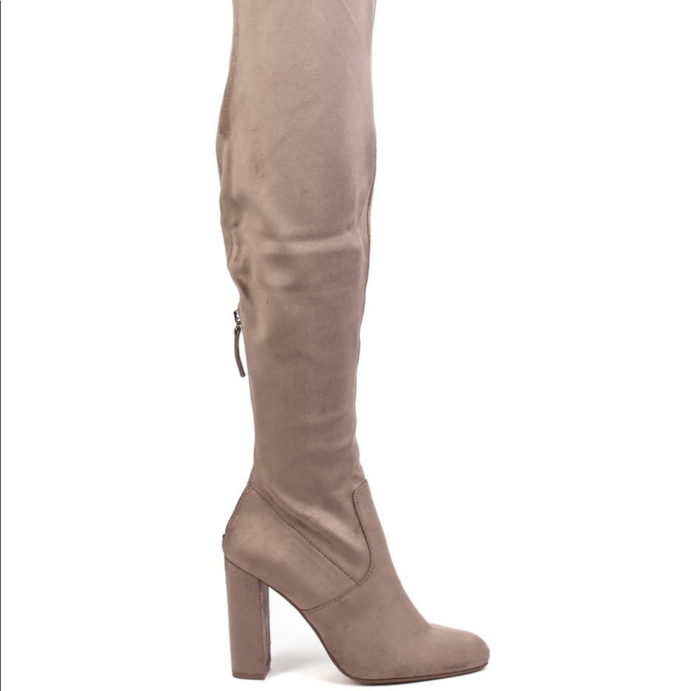Steve Madden Women’s ‘Emotions’ Taupe Suede Over the Knee Boots